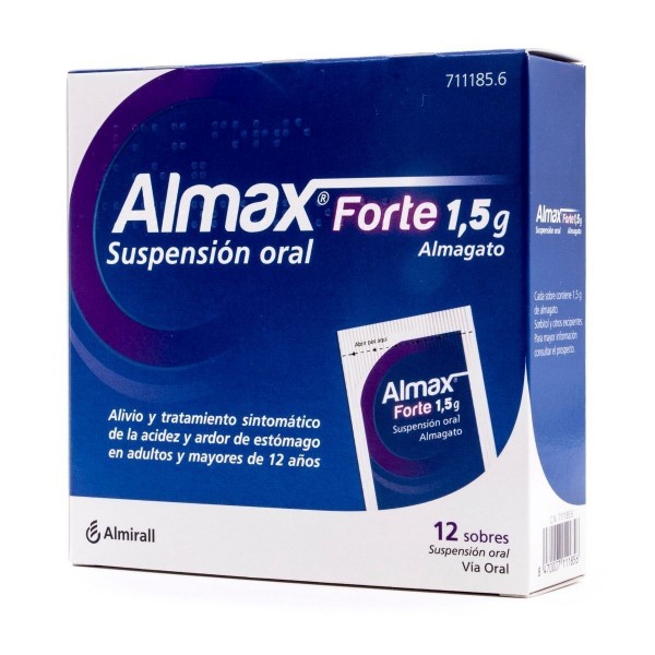ALMAX FORTE 1,5 g SUSPENSION ORAL, 12 sobres