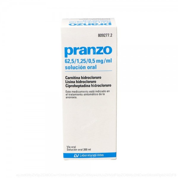 PRANZO 62,5 / 1,25 / 0,5 mg/ml SOLUCION ORAL, 1 frasco de...
