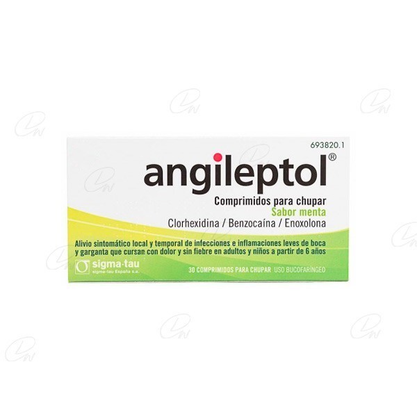 ANGILEPTOL COMPRIMIDOS PARA CHUPAR SABOR MENTA, 30...