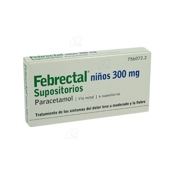 FEBRECTAL NIÑOS 300 mg SUPOSITORIOS, 6 supositorios