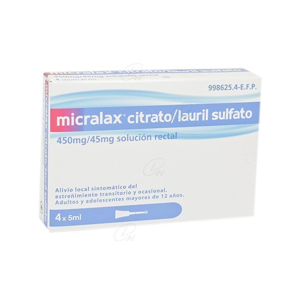 MICRALAX CITRATO/LAURIL SULFOACETATO 450 mg/45 mg...
