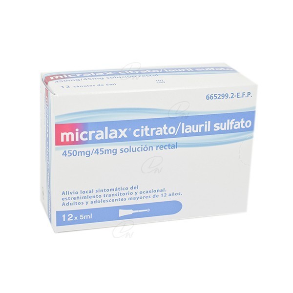 MICRALAX CITRATO/LAURIL SULFOACETATO 450 mg/45 mg...