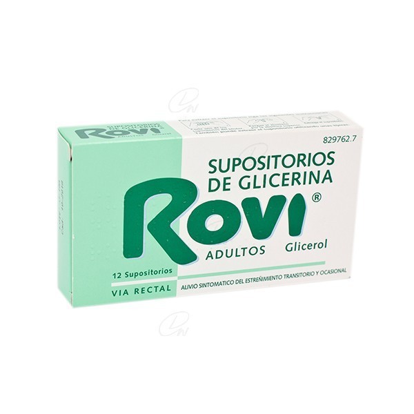 SUPOSITORIOS DE GLICERINA ROVI ADULTOS, 12 supositorios