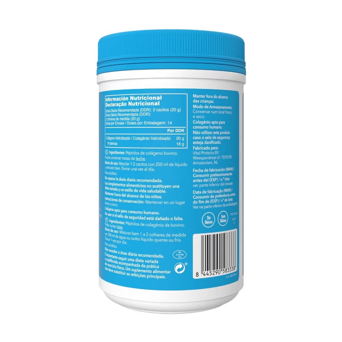 Vital Proteins Péptidos de colágeno sin sabor 284g
