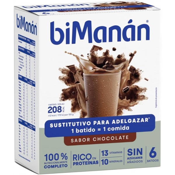 Bimanan Batidos Chocolate 6 sobres