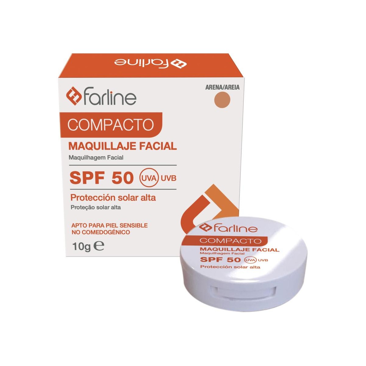 FARLINE POLVOS COMPACTOS SPF 50 COLOR ARENA