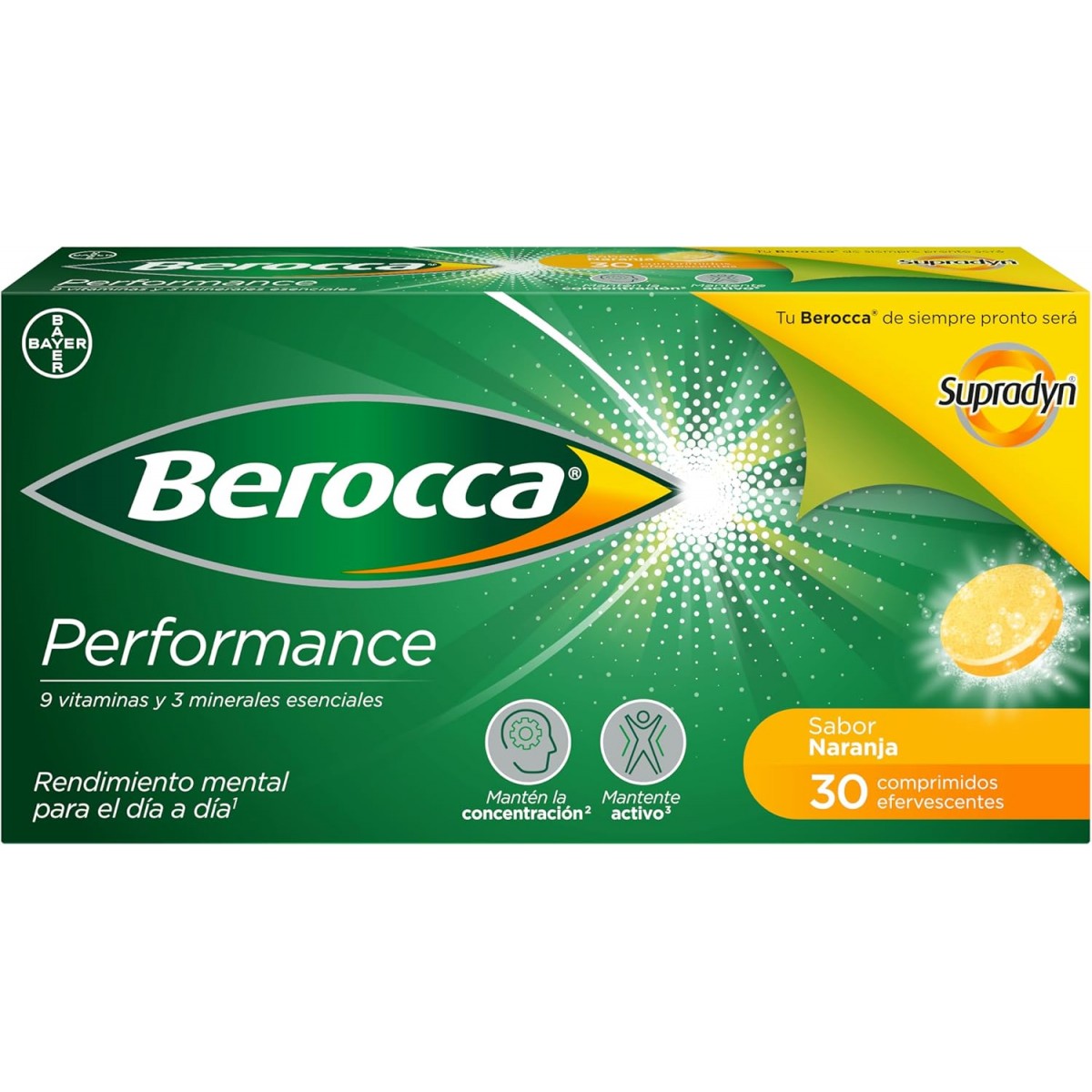 Berocca Performance 30 Comprimidos Naranja