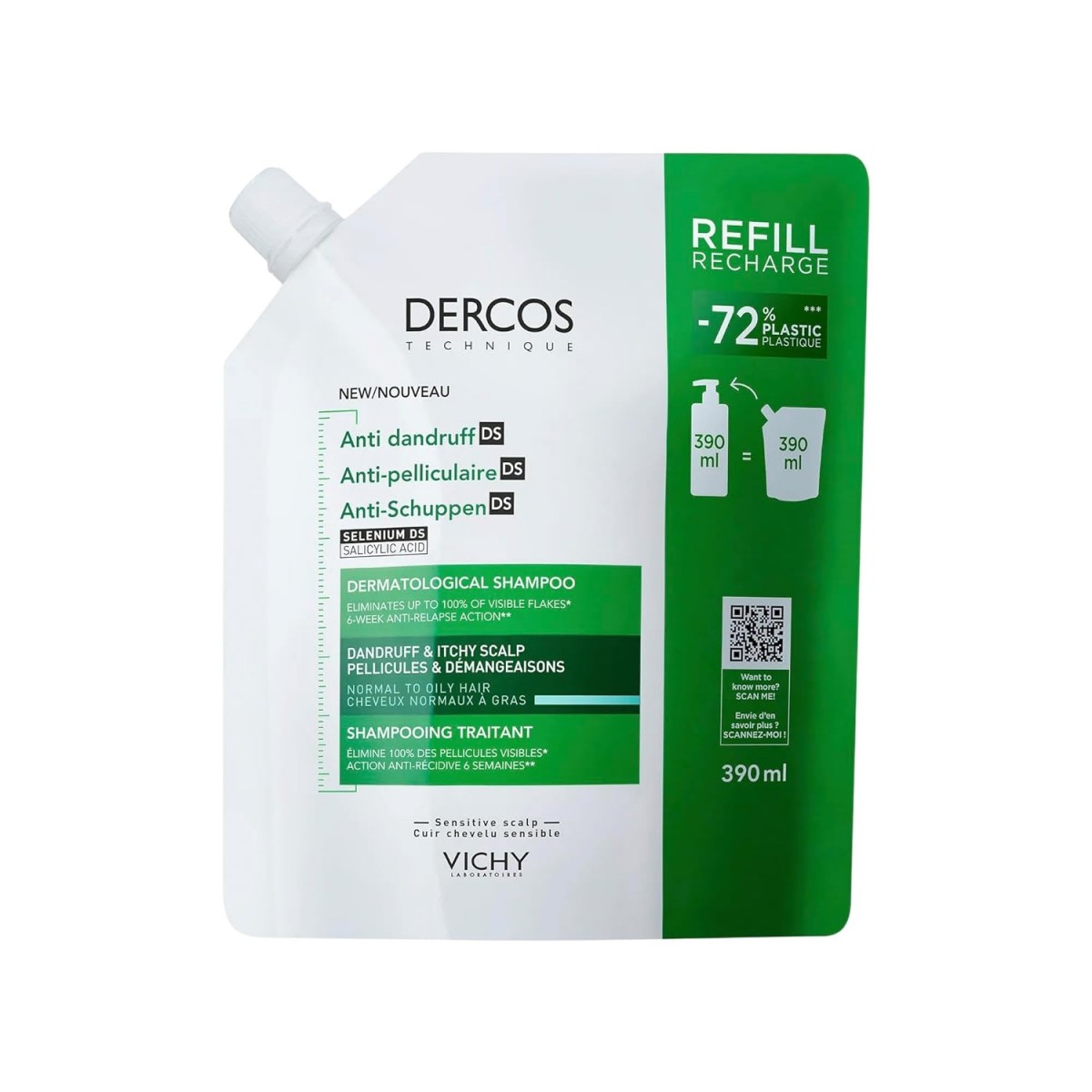 Vichy Dercos Refill Champú Anticaspa Cabello...