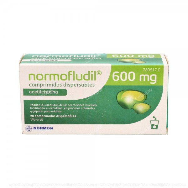 NORMOFLUDIL 600 mg COMPRIMIDOS DISPERSABLES, 20 comprimidos