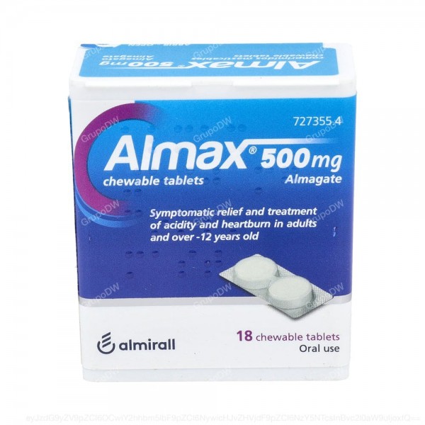 ALMAX 500 mg COMPRIMIDOS MASTICABLES, 18 comprimidos