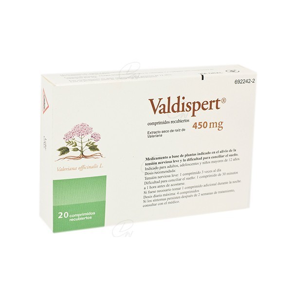 VALDISPERT 450 mg COMPRIMIDOS RECUBIERTOS, 20 comprimidos
