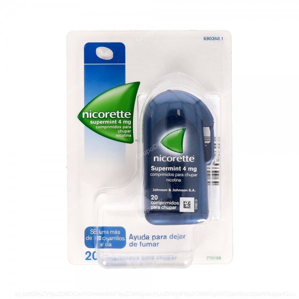 NICORETTE SUPERMINT 4 mg COMPRIMIDOS PARA CHUPAR EFG, 20...