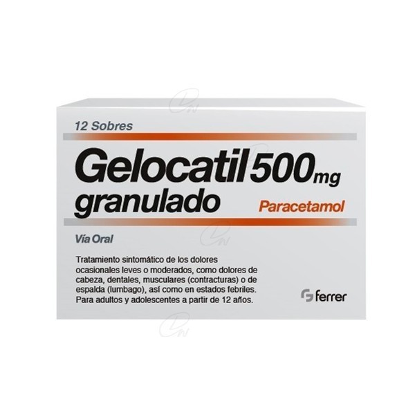 GELOCATIL 500 mg GRANULADO, 12 sobres