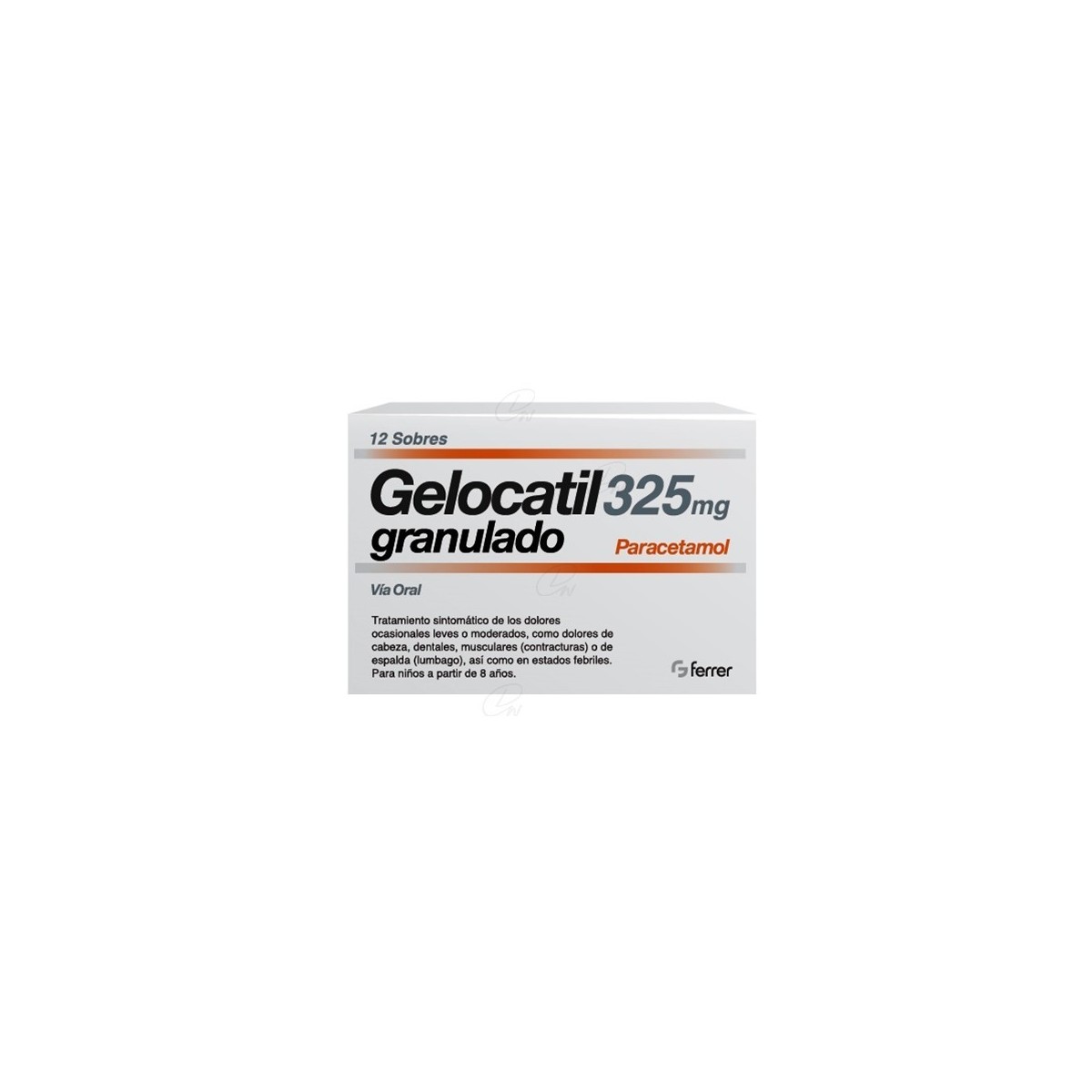 GELOCATIL PEDIATRICO 325 mg GRANULADO, 12 sobres