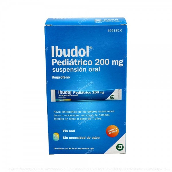 IBUDOL PEDIATRICO 200 mg SUSPENSION ORAL, 20 sobres