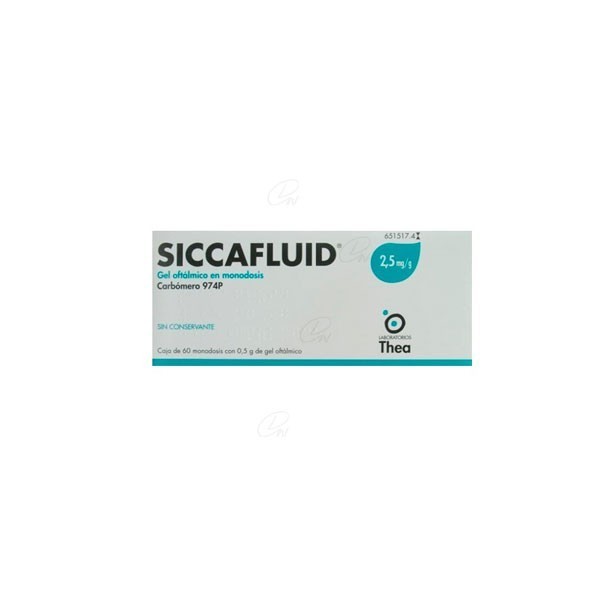 SICCAFLUID 2,5 mg/g GEL OFTALMICO EN UNIDOSIS, 60 envases...