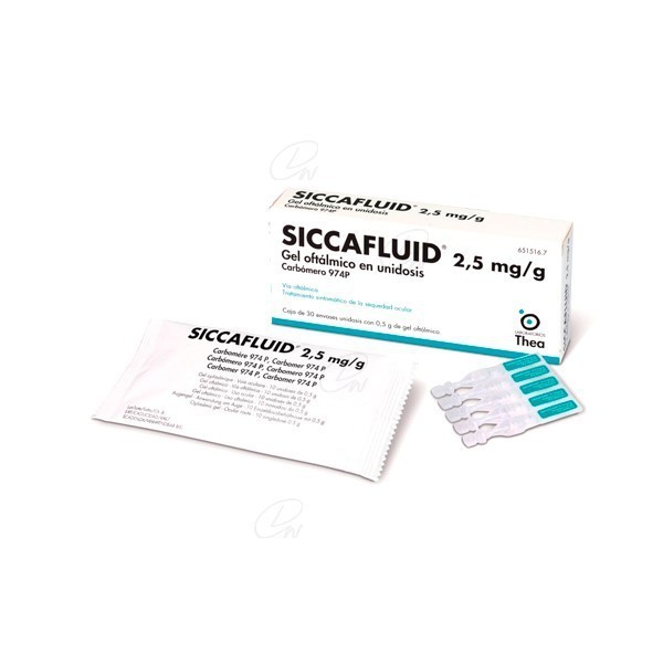 SICCAFLUID 2,5 mg/g GEL OFTALMICO EN UNIDOSIS, 30 envases...