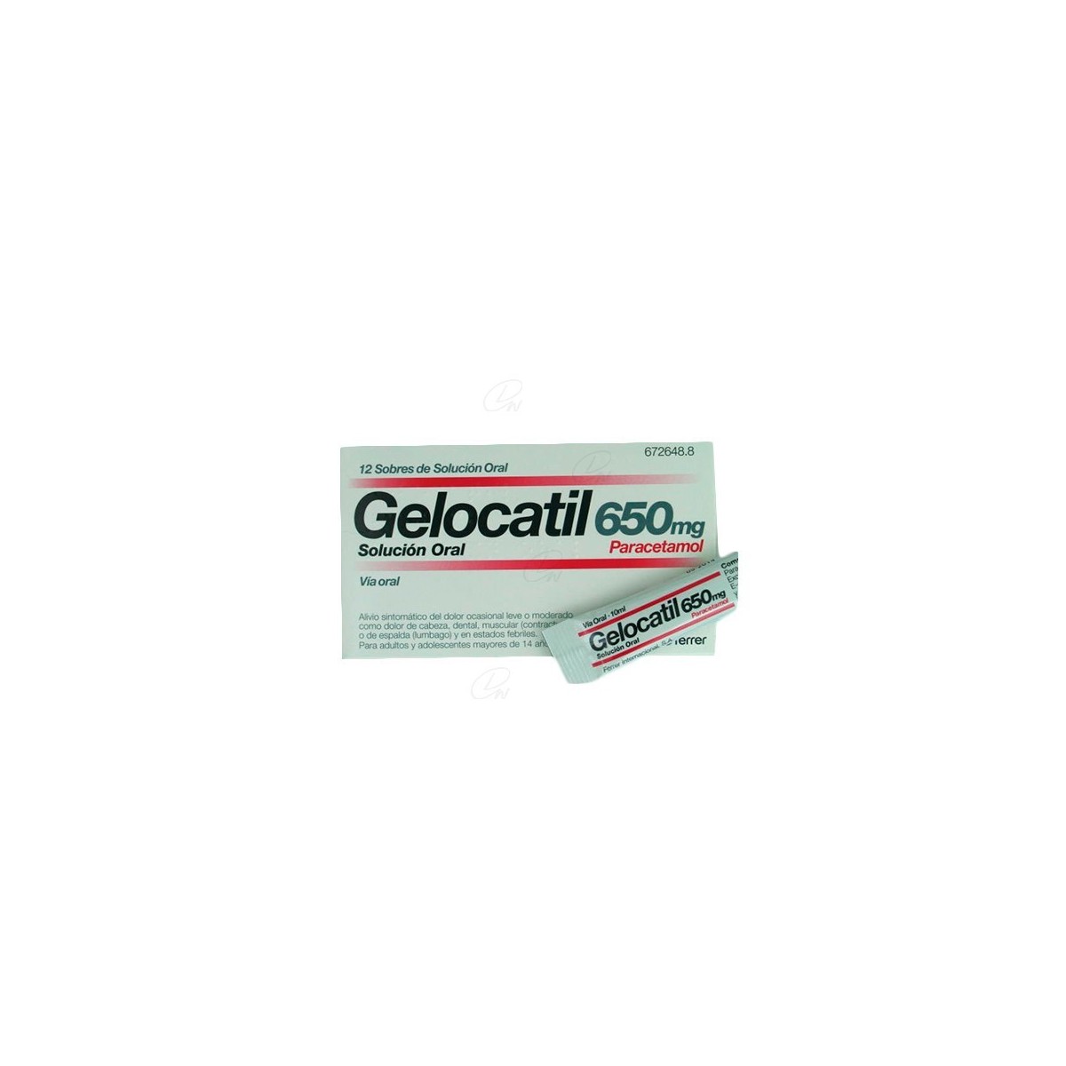 GELOCATIL 650 mg SOLUCION ORAL, 12 sobres