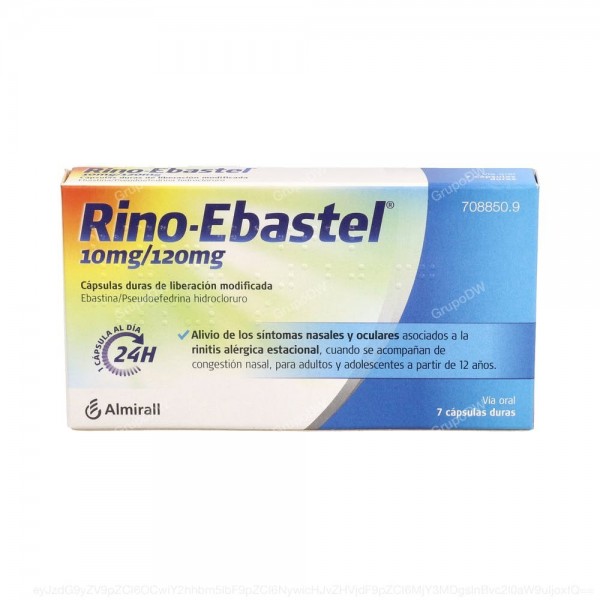 RINO-EBASTEL 10 mg/120 mg CAPSULAS DURAS DE LIBERACION...